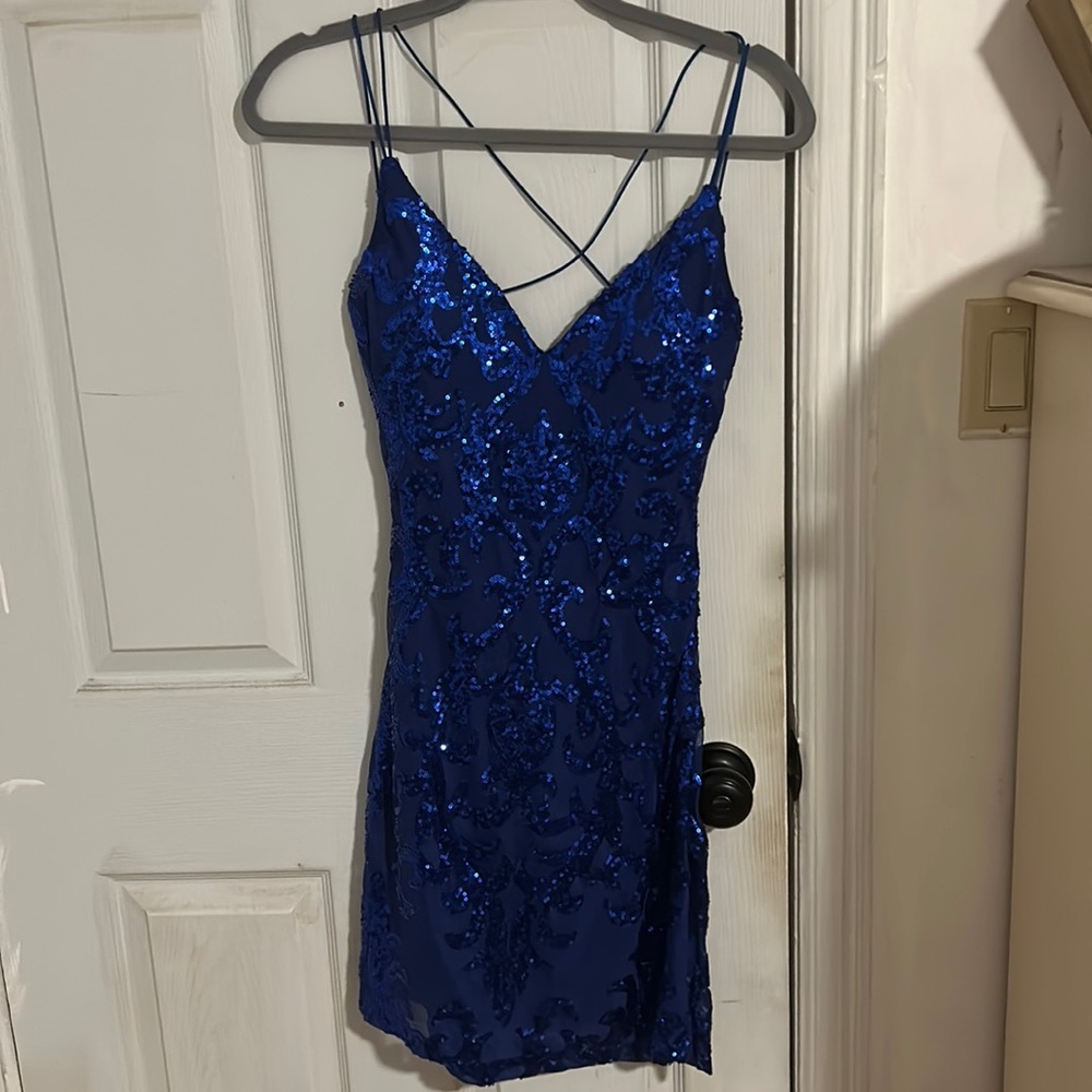 Blue Sequined Dress